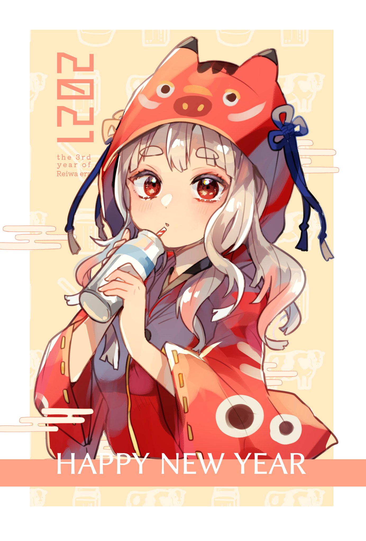 新年イラスト 原创 女孩子 年贺状 画师通
