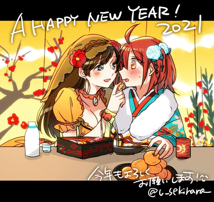 【百合】新年快乐♀】插画图片壁纸