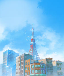 东京塔插画图片壁纸