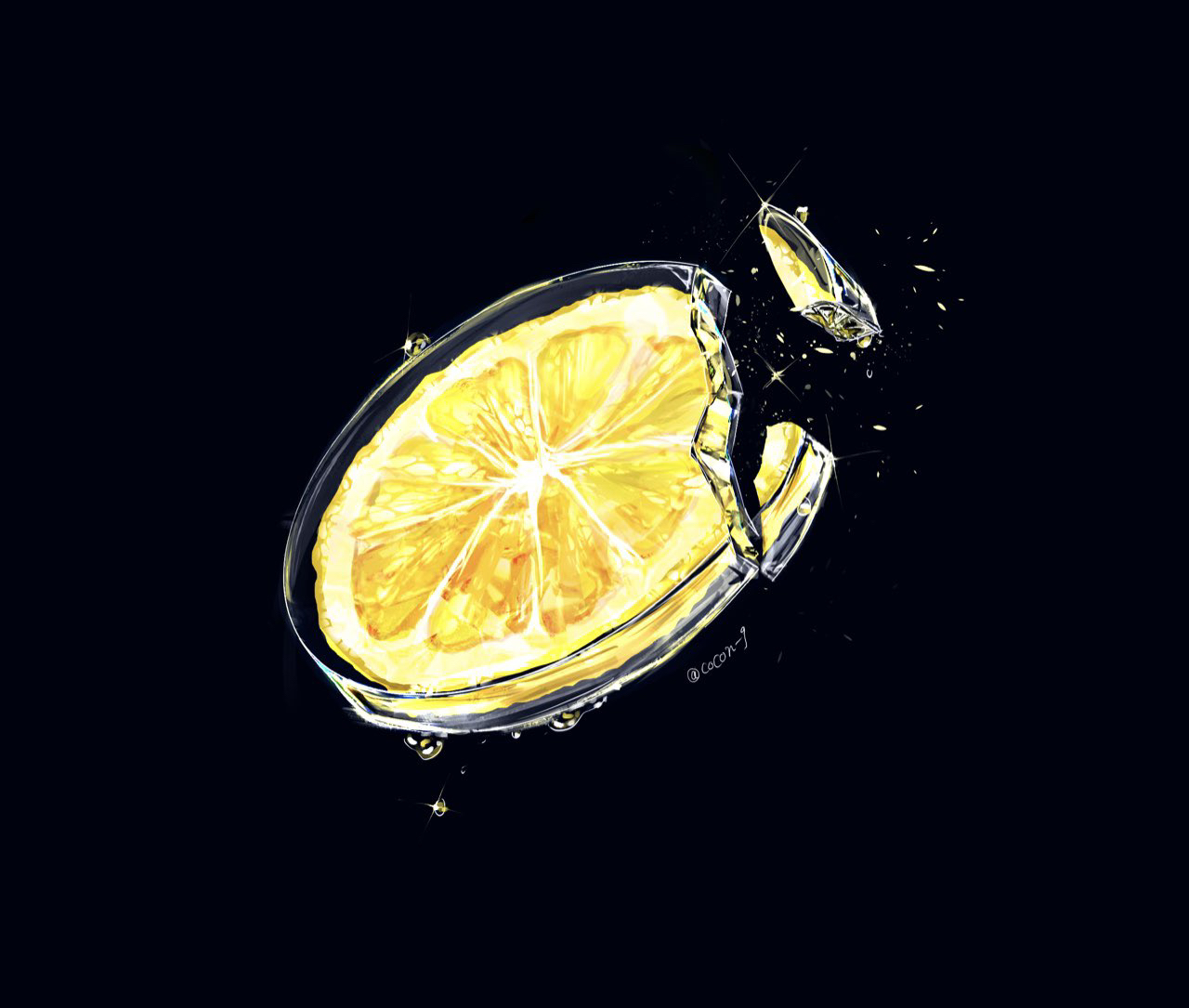 glass Lemon插画图片壁纸