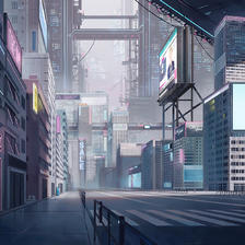 Cyberpunk city 插画图片壁纸