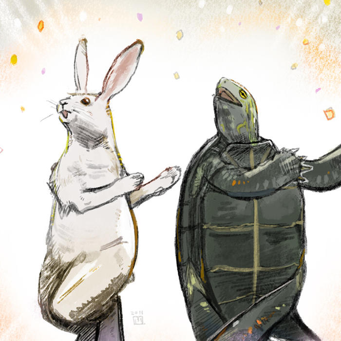 兔子和龟推特的插画日志插画图片壁纸