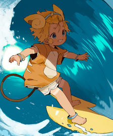 Surfer Alolan Raichu!插画图片壁纸