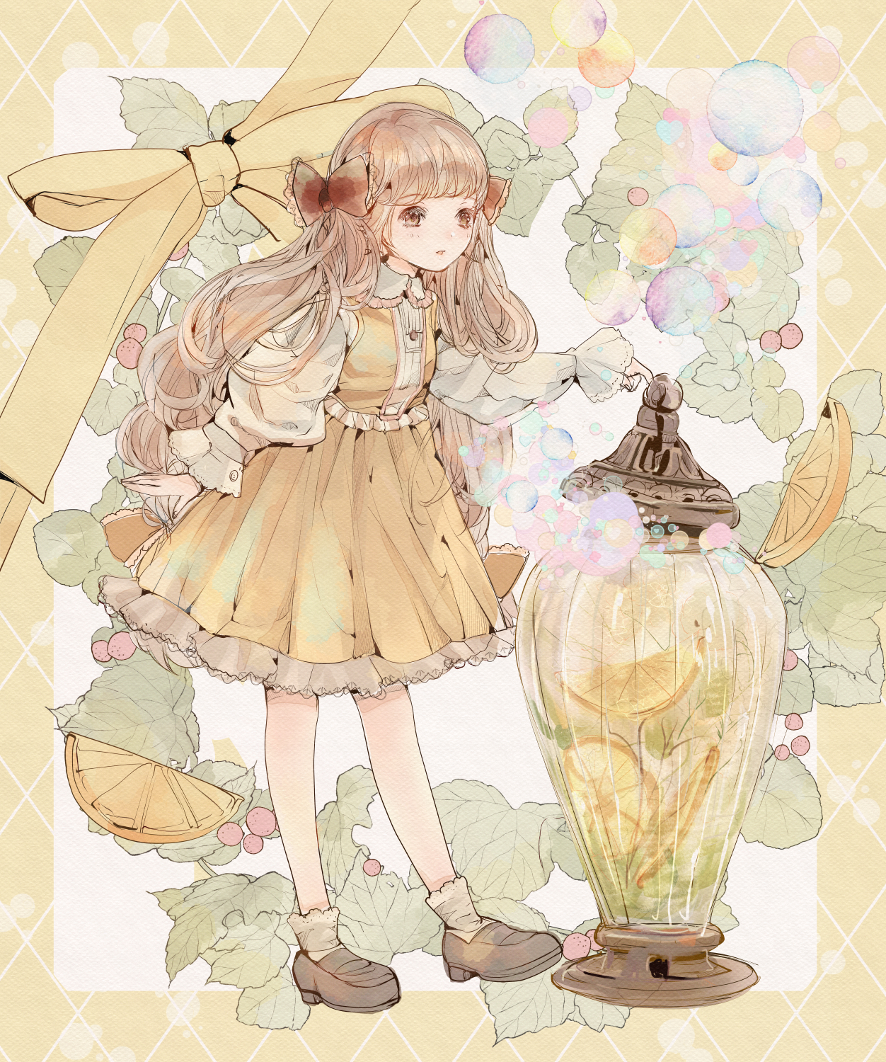 柠檬小瓶的妖精插画图片壁纸