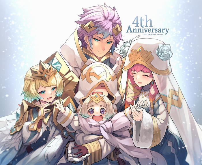 【FE】祝贺4周年热玫瑰插画图片壁纸