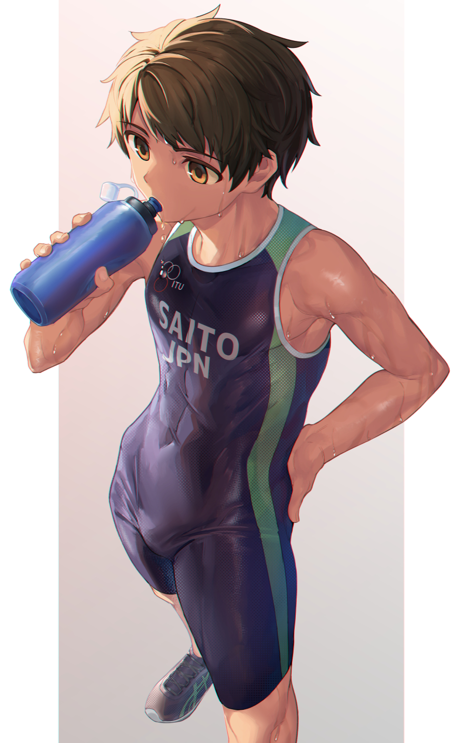 男子铁人三项插画图片壁纸