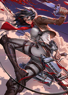 Mikasa Ackerman插画图片壁纸