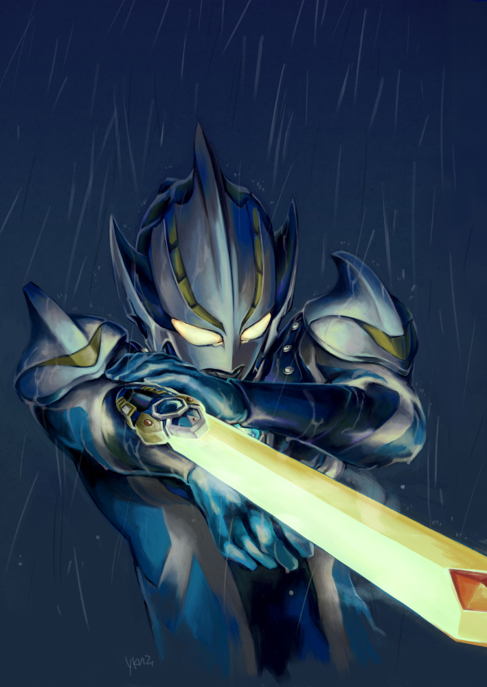 雨の中の剣士