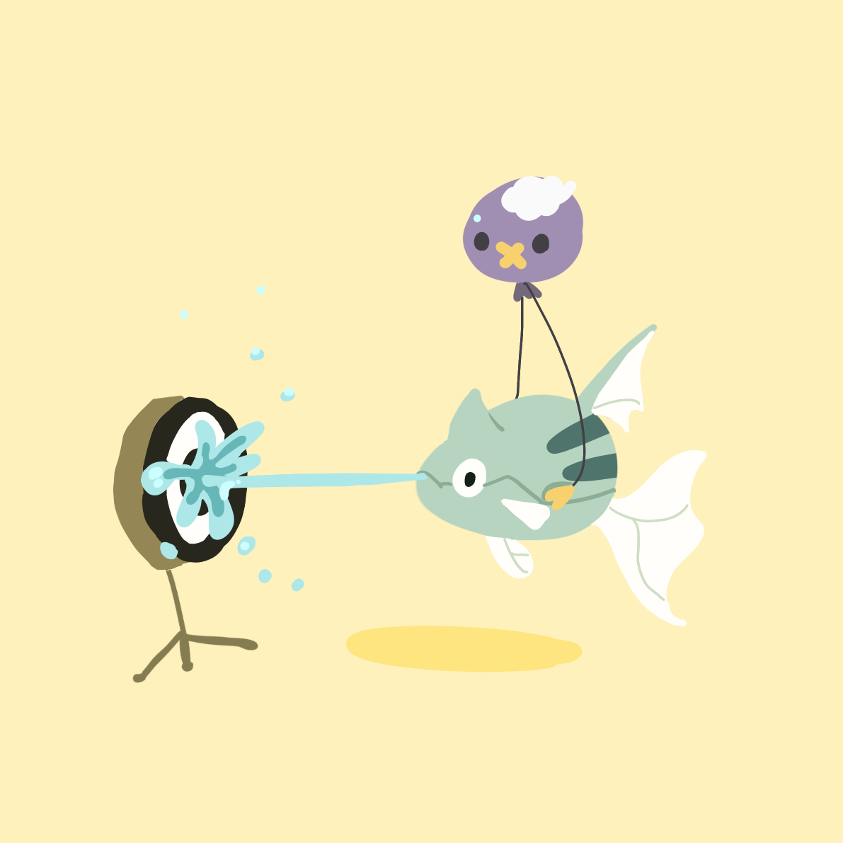 フワンテがいろんなポケモンを持ち上げるだけ　17插画图片壁纸