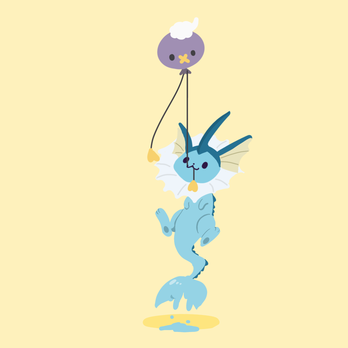 フワンテがいろんなポケモンを持ち上げるだけ　17插画图片壁纸