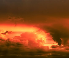 天空的红色-夕阳神秘的