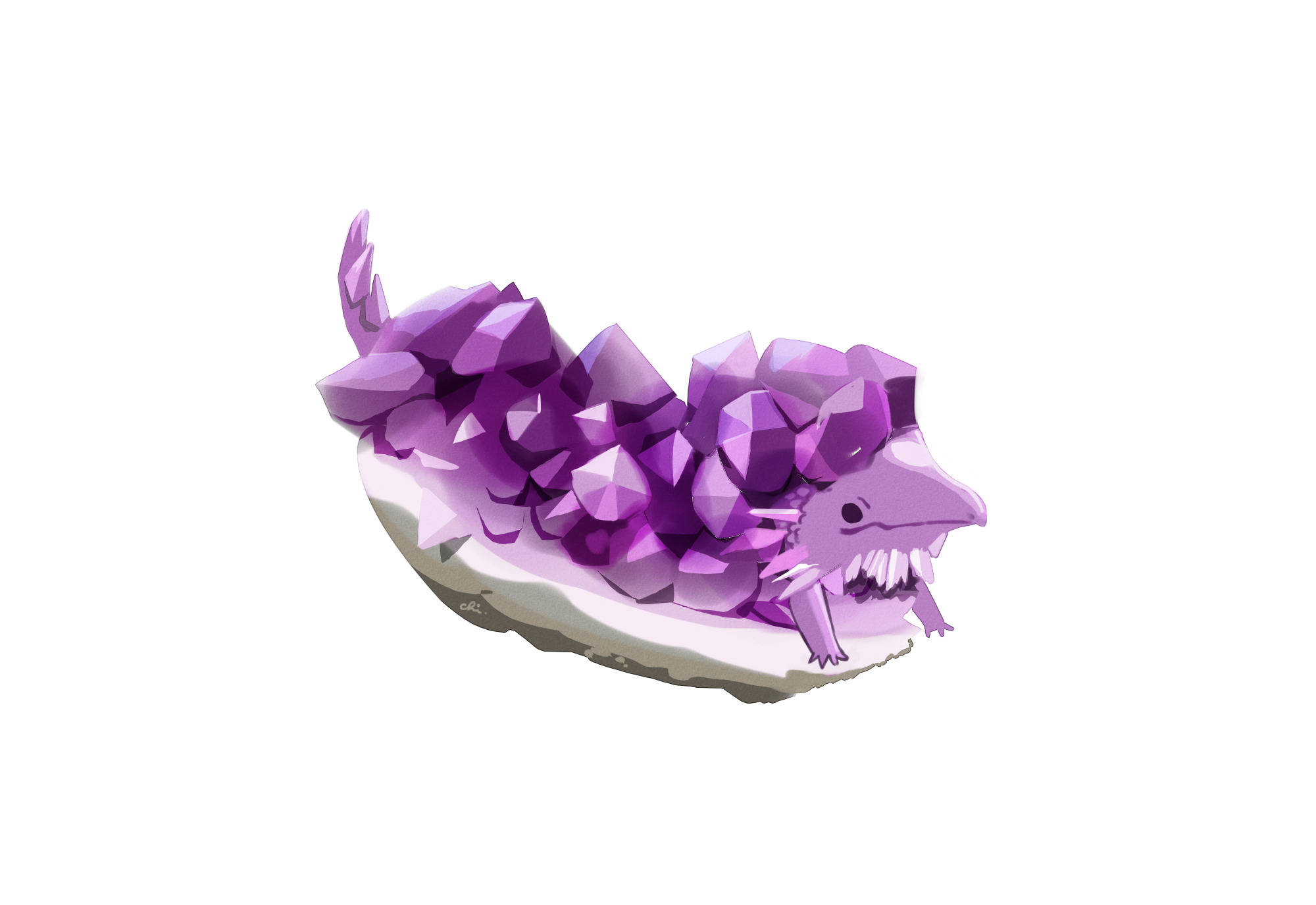 紫水晶蜥蜴插画图片壁纸