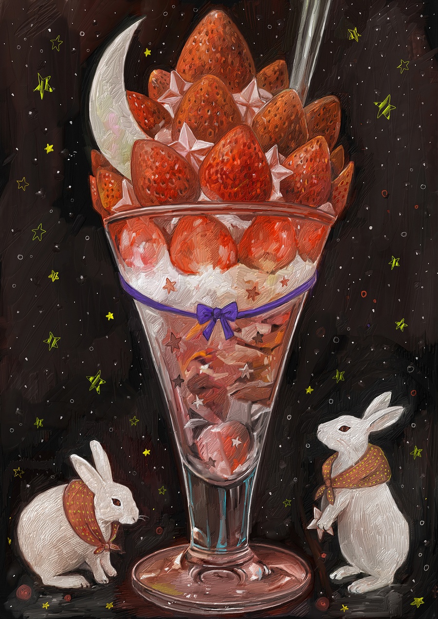 草莓芭菲-AdobeFresco草莓