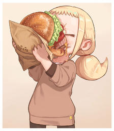 可以吃汉堡的样子插画图片壁纸