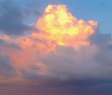 黄昏的上空-夕阳积雨云