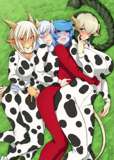 Cow Girl Cuddle Pit插画图片壁纸