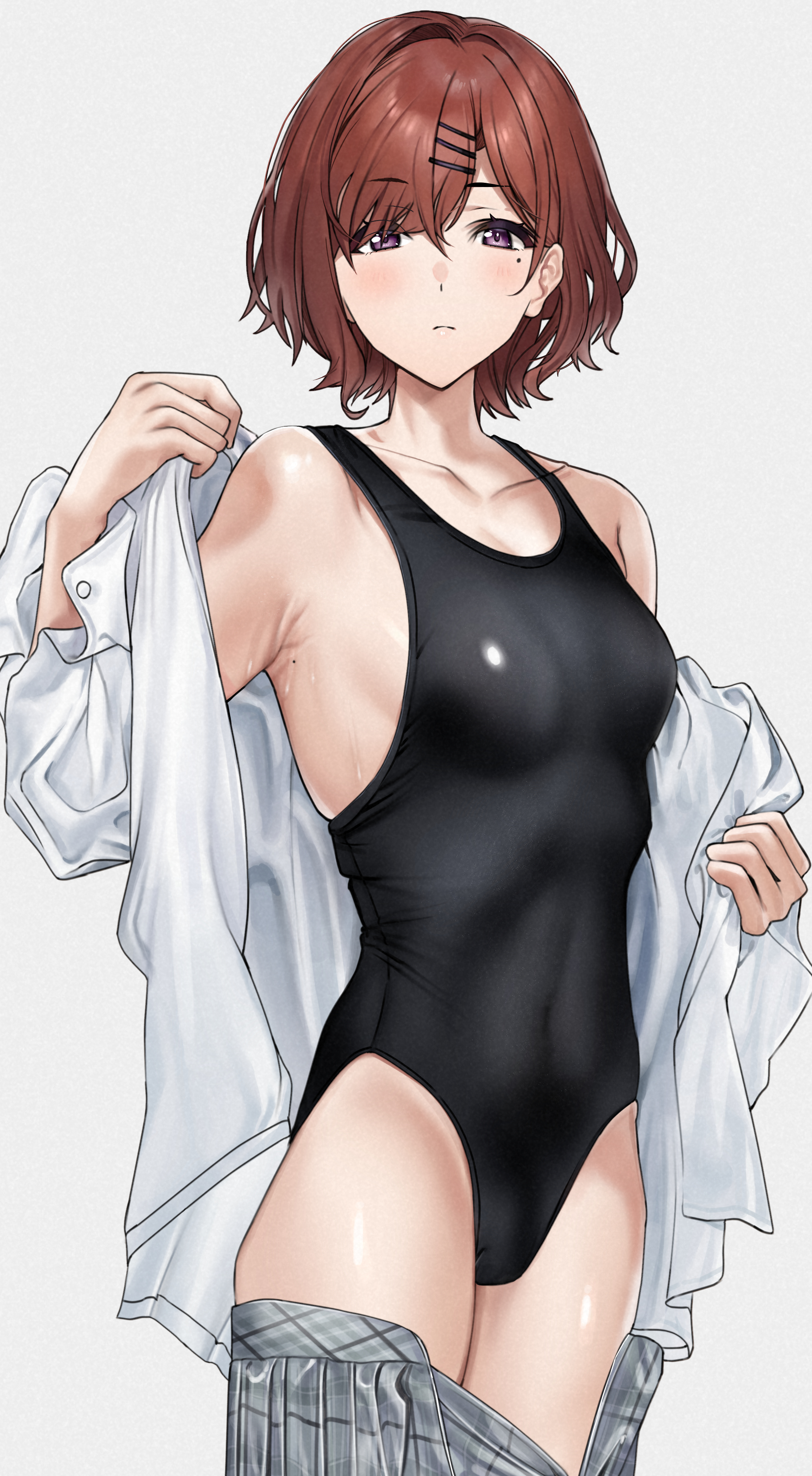 制服下穿着泳衣的樋口円香插画图片壁纸