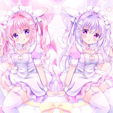 兔子双胞胎插画图片壁纸