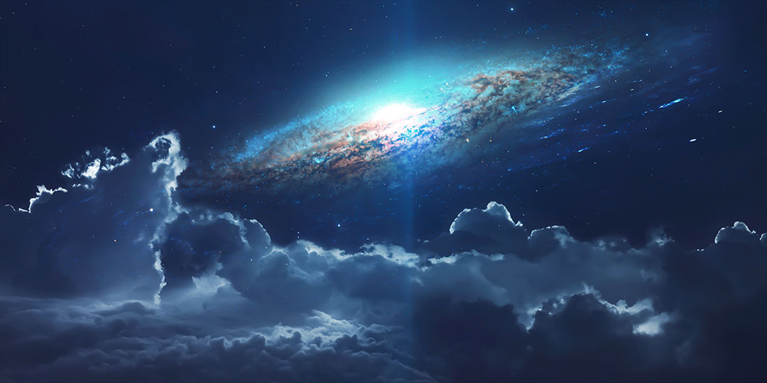 云海与银河的幻想插画图片壁纸