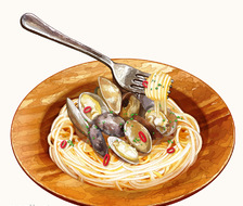 vongole pasta-食物创作