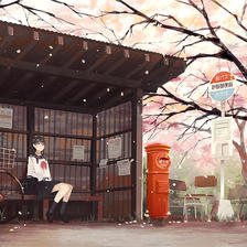 靠近樱花的日子插画图片壁纸