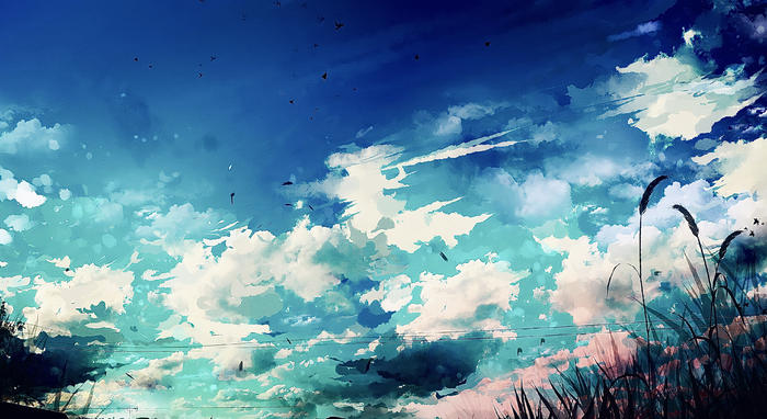 夏天前令人讨厌的天空插画图片壁纸