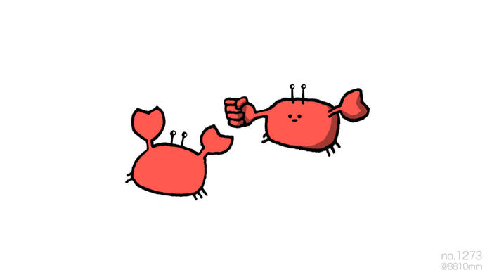 注意到的螃蟹插画图片壁纸
