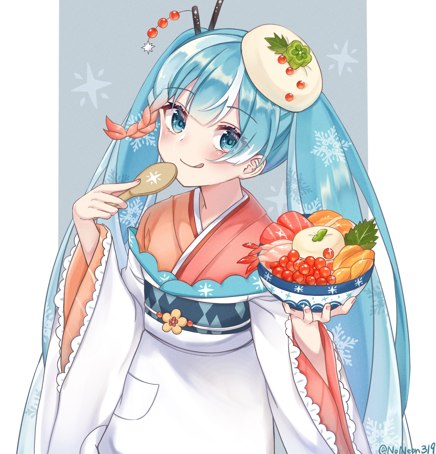 海鲜盖饭插画图片壁纸
