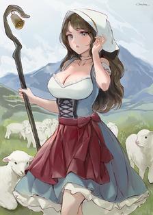 牧羊少女插画图片壁纸