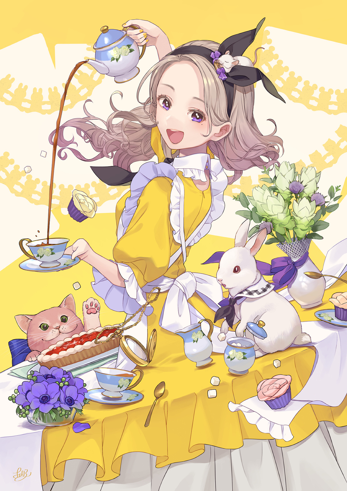 茶会之国的爱丽丝插画图片壁纸