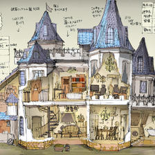 总觉得像城堡一样，想住在家里插画图片壁纸