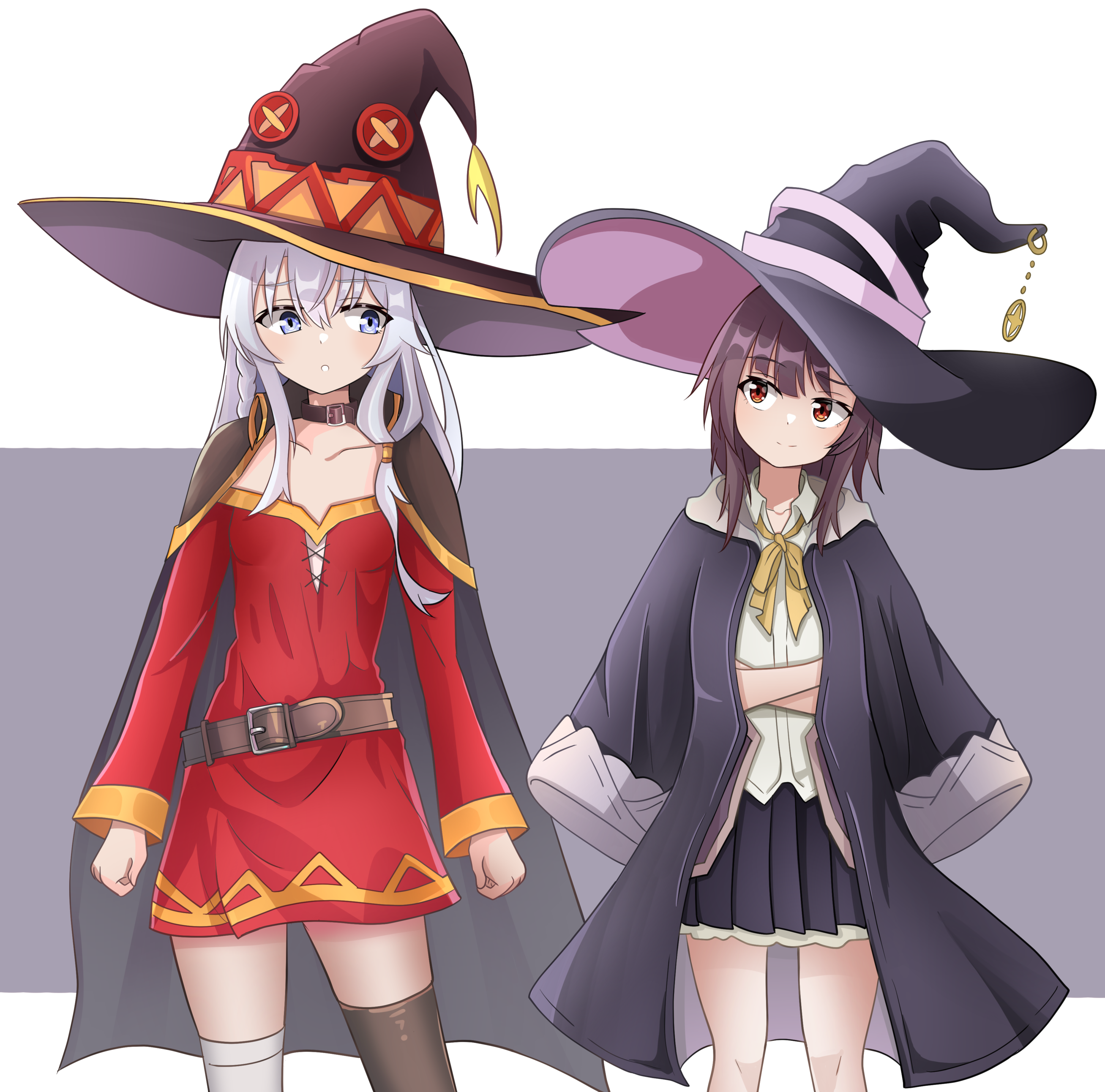 Elaina and Megumin outfit swap