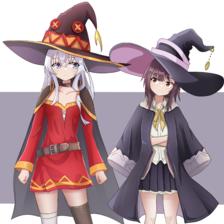 Elaina and Megumin outfit swap插画图片壁纸