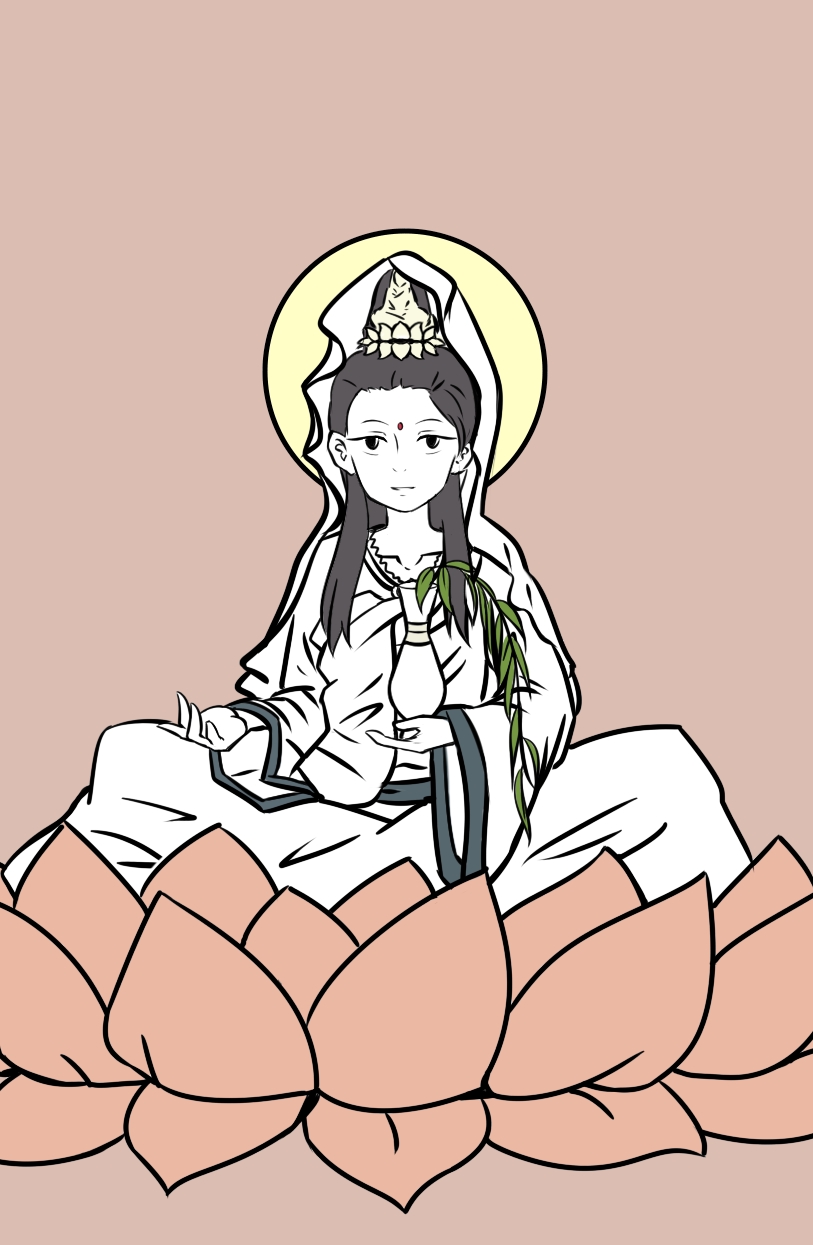 观音坐莲头像同人高清图