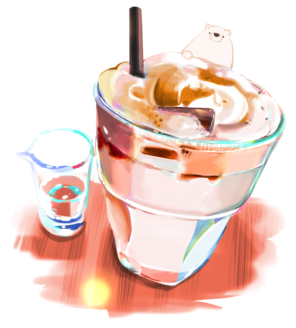 软绵绵的冰咖啡摩卡插画图片壁纸