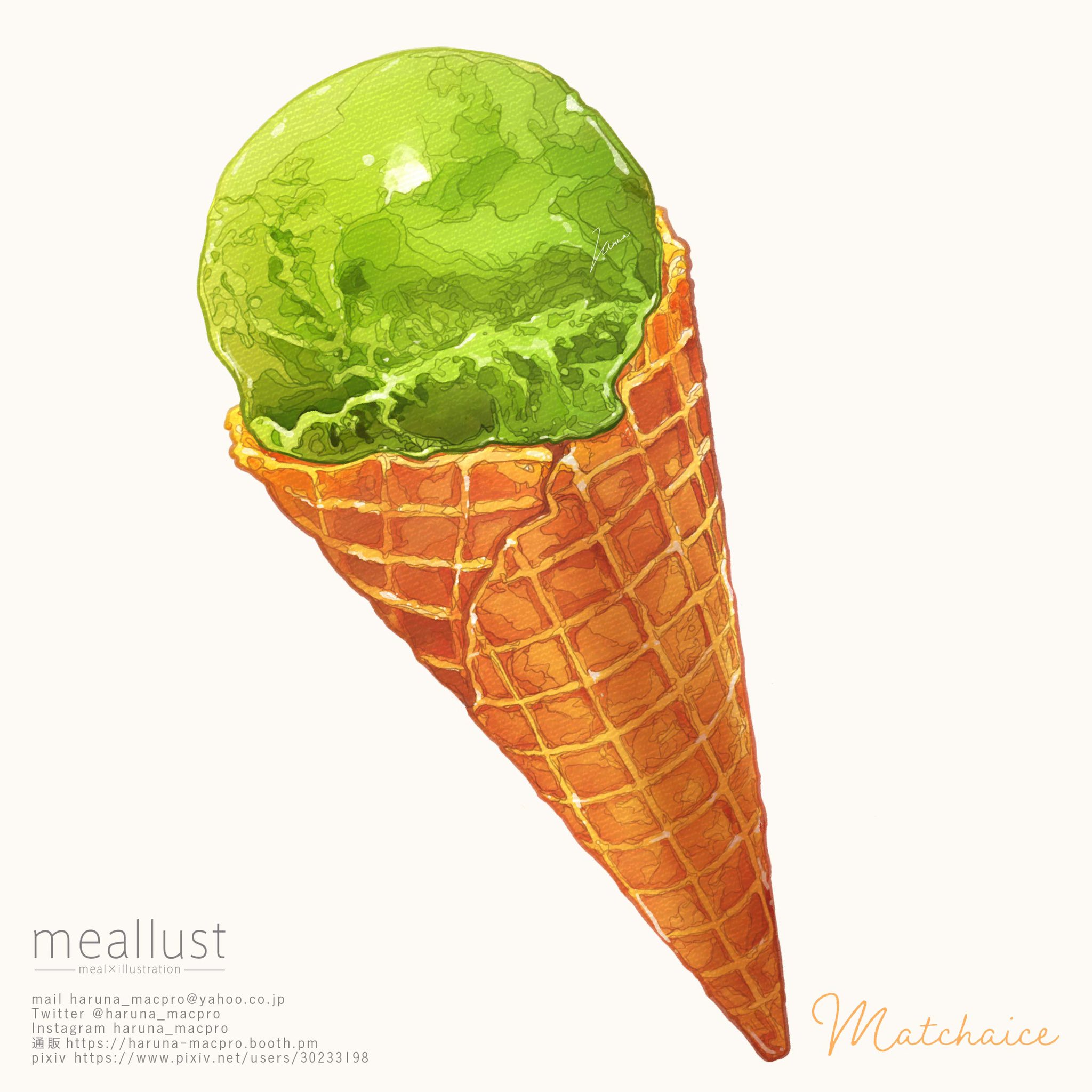 Matcha ice插画图片壁纸