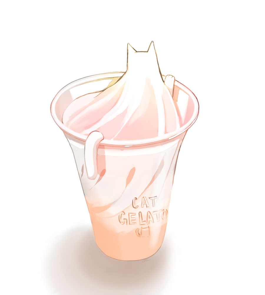 猫冰淇淋插画图片壁纸
