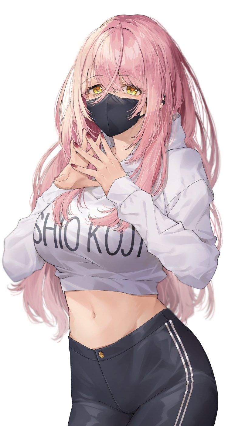 戴口罩也要露出肚脐插画图片壁纸