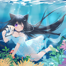 Ocean Cat插画图片壁纸