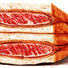 炸肉排三明治插画图片壁纸