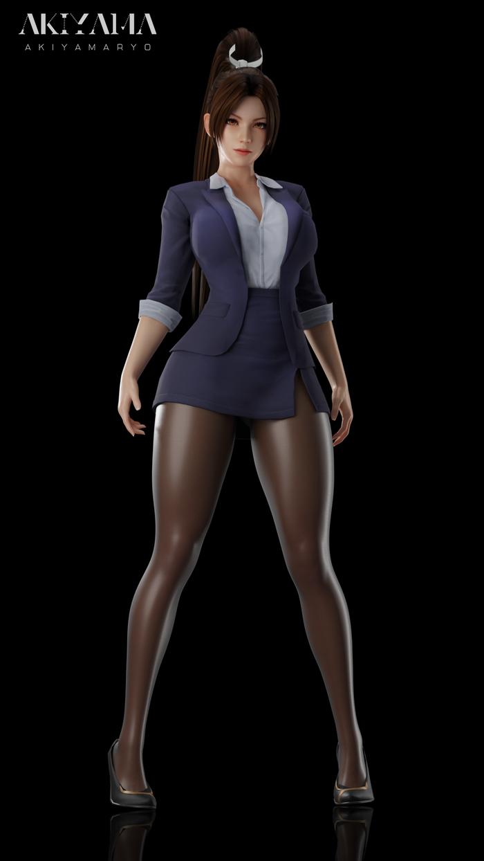 Mai Office lady suit.插画图片壁纸