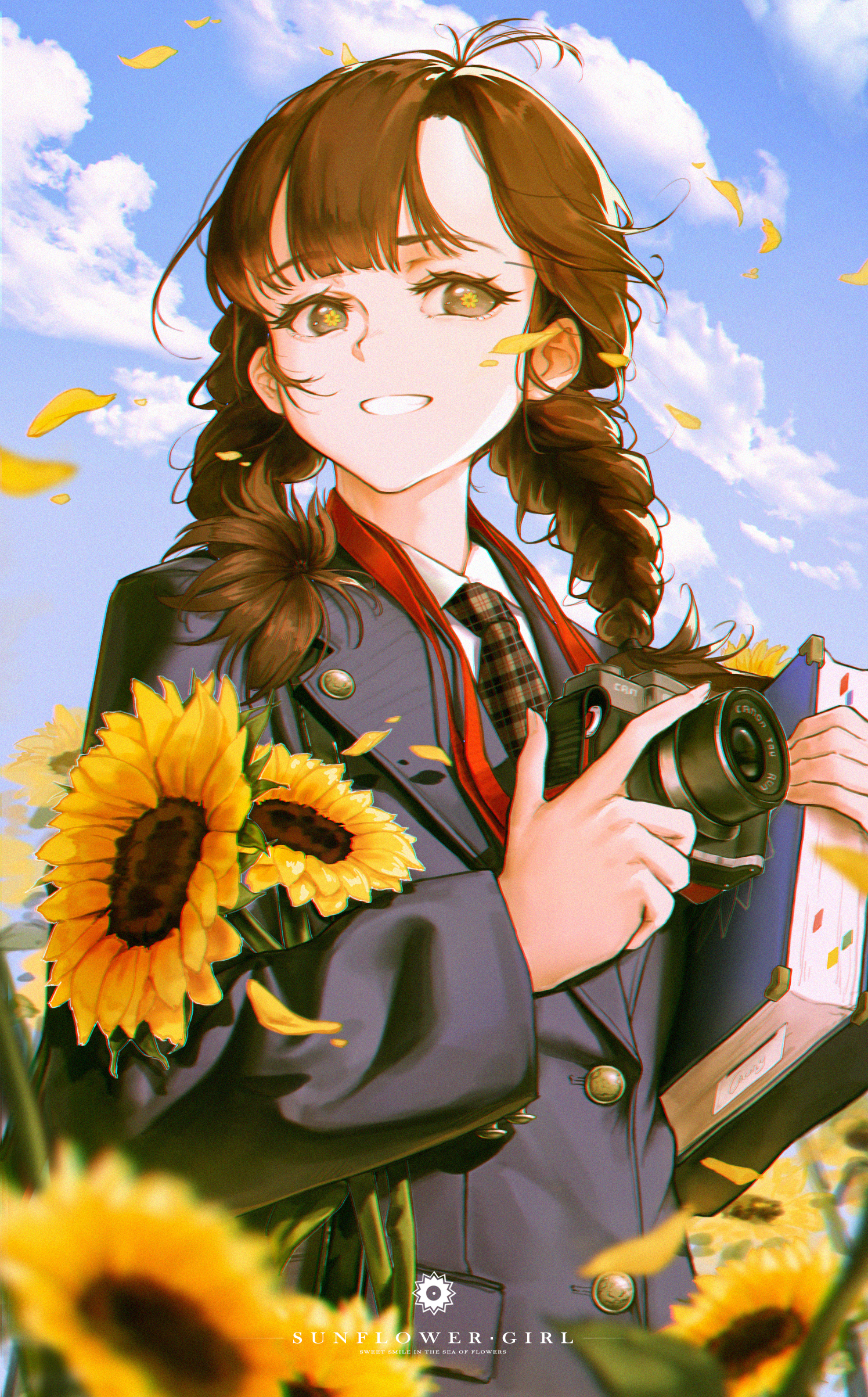 Sunflower Girl插画图片壁纸