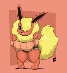 Flareon Eve插画图片壁纸