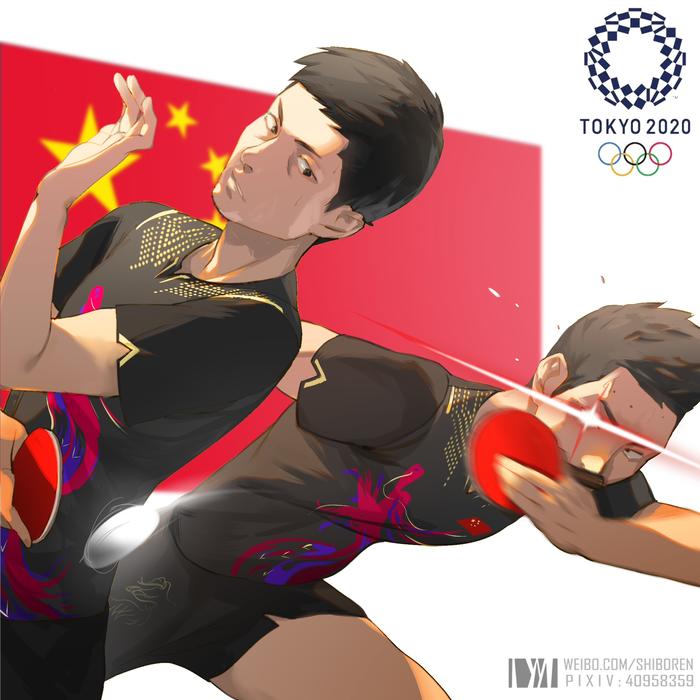 东京奥运2020-中国队插画图片壁纸
