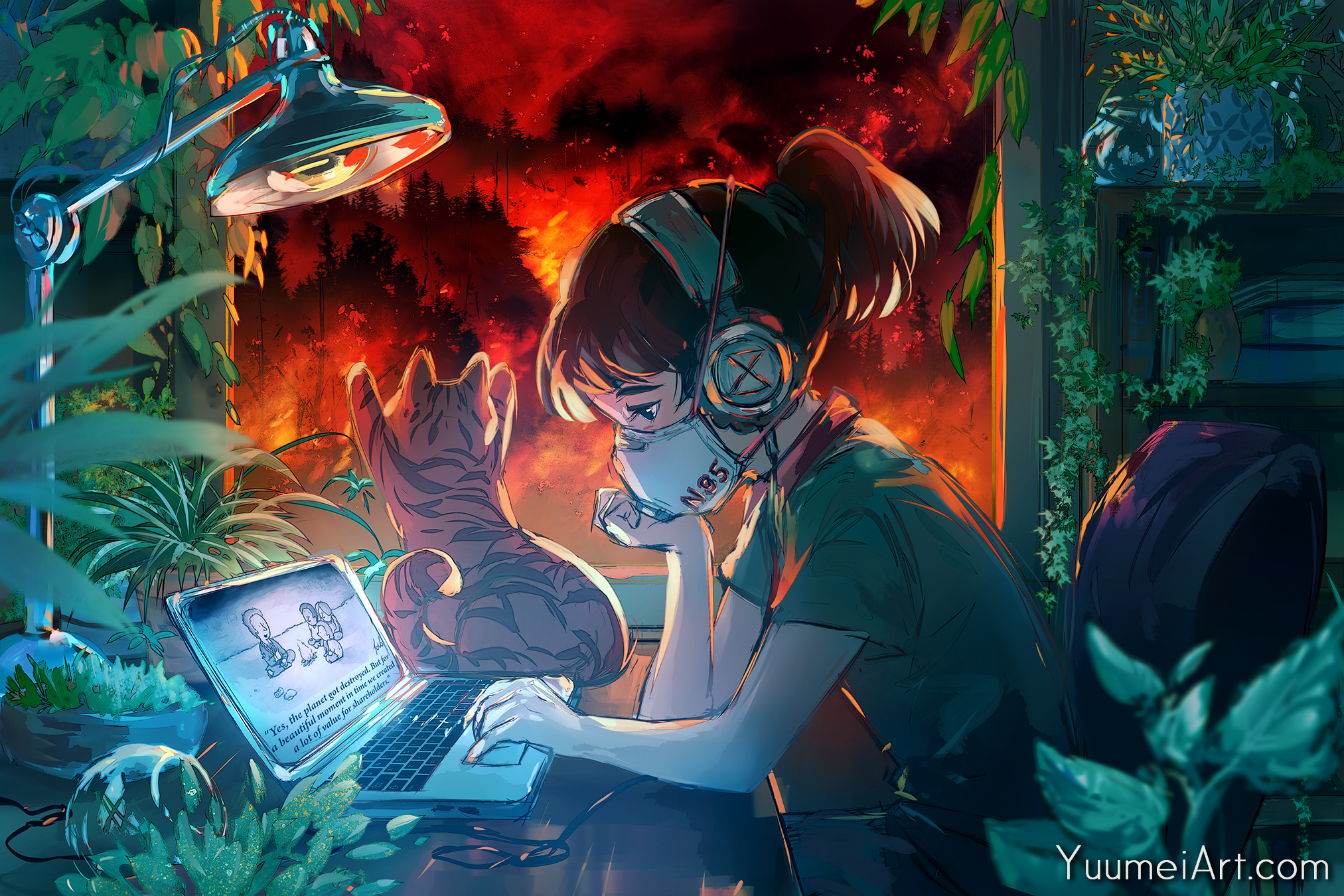 Lofi Cali Girl插画图片壁纸
