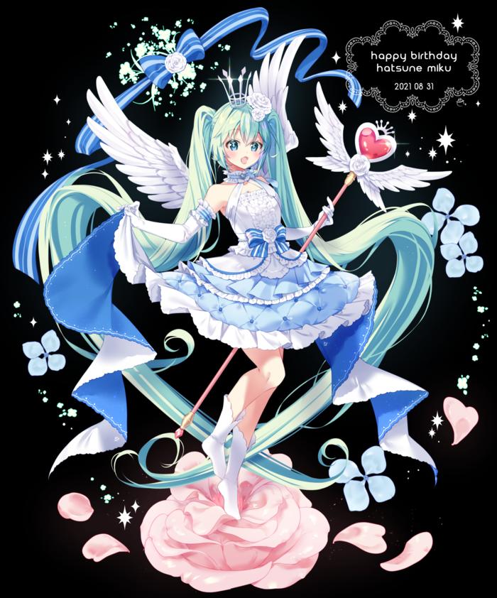 Sweet Angel Miku插画图片壁纸