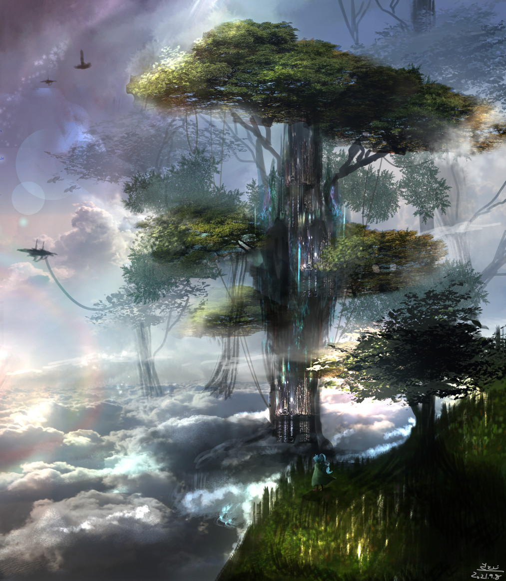 天空的大树-原创风景