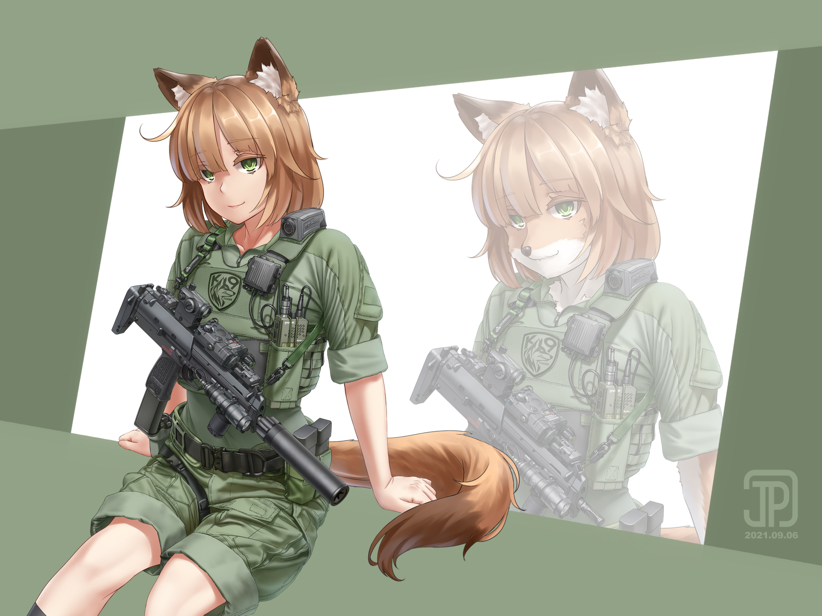 military girls插画图片壁纸