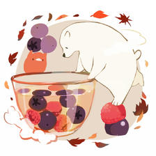 秋天的浆果茶插画图片壁纸