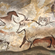 神秘洞窟壁画插画图片壁纸